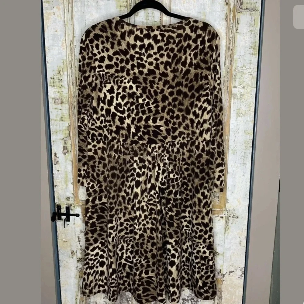 Michael Kors Womens Dress Size Large Leopard Print